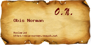 Obis Norman névjegykártya